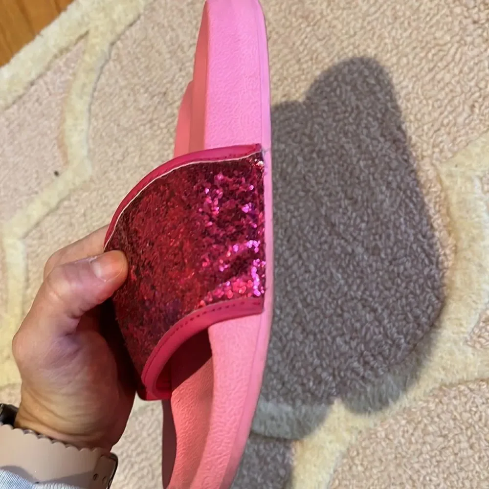 Crewcuts sequin slide flip flops